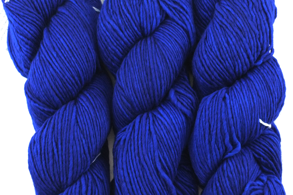 Malabrigo Worsted in color Azul Bolita, #080, Merino Wool Aran Weight Knitting Yarn, bright intense blue - Red Beauty Textiles