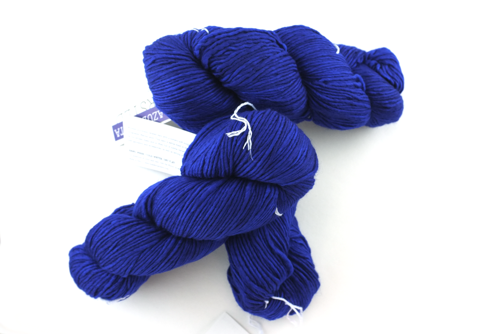 Malabrigo Worsted in color Azul Bolita, #080, Merino Wool Aran Weight Knitting Yarn, bright intense blue - Red Beauty Textiles