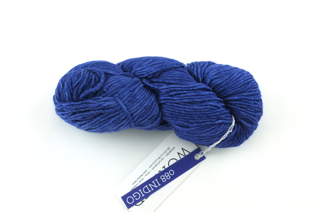 Malabrigo Worsted in color Indigo, #088, Merino Wool Aran Weight Knitting Yarn, deep blue - Red Beauty Textiles