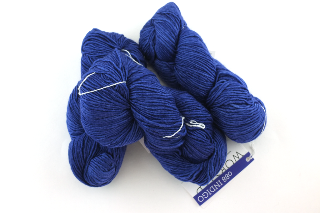 Malabrigo Worsted in color Indigo, #088, Merino Wool Aran Weight Knitting Yarn, deep blue - Red Beauty Textiles