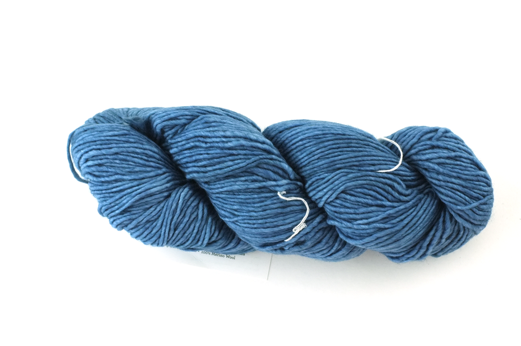 Malabrigo Worsted in color Stone Blue, #099, Merino Wool Aran Weight Knitting Yarn, medium jeans blue - Red Beauty Textiles