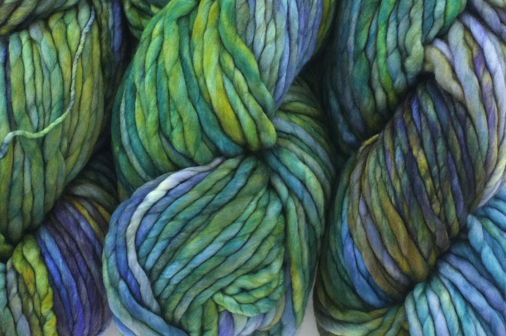 Malabrigo Rasta in color Indiecita, Merino Wool Super Bulky Knitting Yarn, purple, blue, green, #416 - Red Beauty Textiles