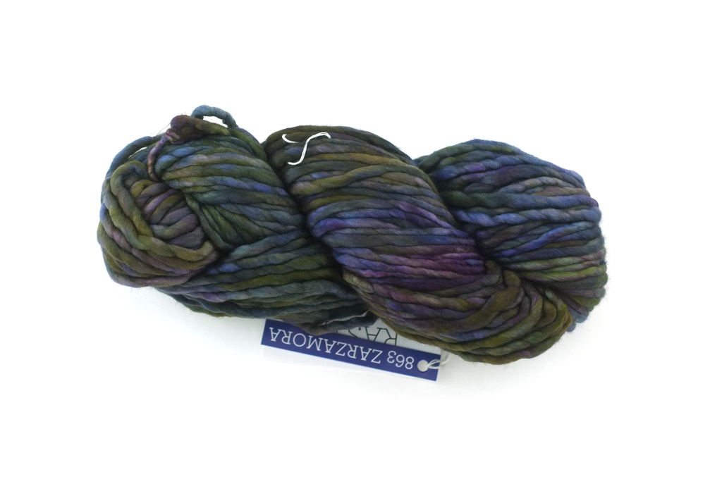 Malabrigo Rasta in color Zarzamora, Super Bulky Merino Wool Knitting Yarn, deep purple, olive, #863 - Red Beauty Textiles