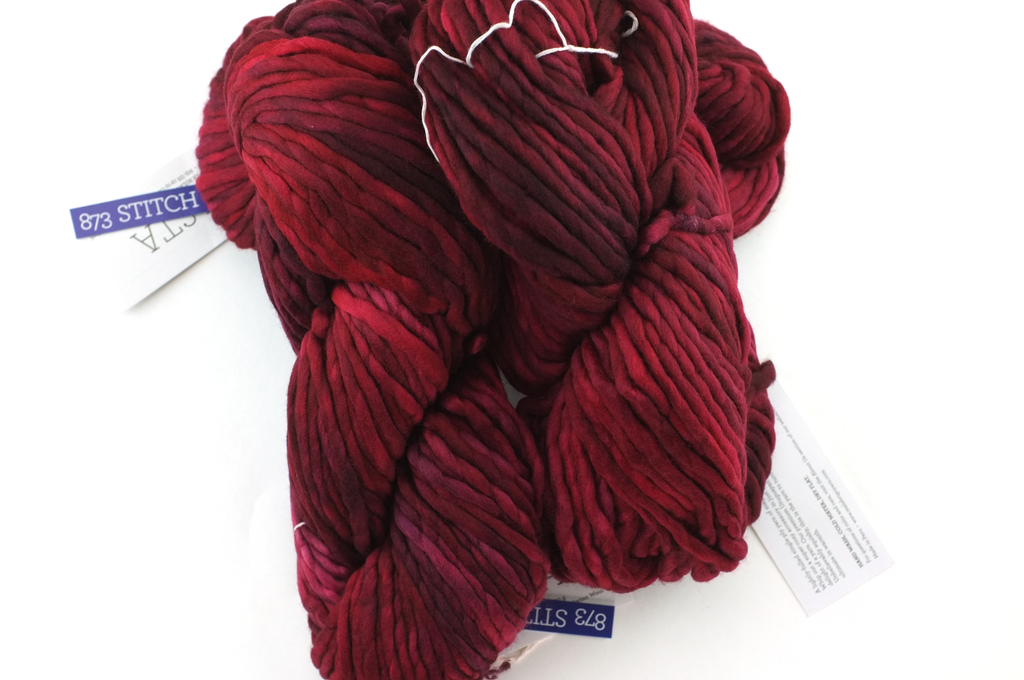 Malabrigo Rasta in color Stitch Red, Merino Wool Super Bulky Knitting Yarn, dark red, #873 - Red Beauty Textiles