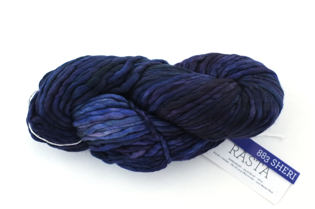Malabrigo Rasta in color Sheri, Super Bulky Merino Wool Knitting Yarn, blues, purples, #883 - Red Beauty Textiles