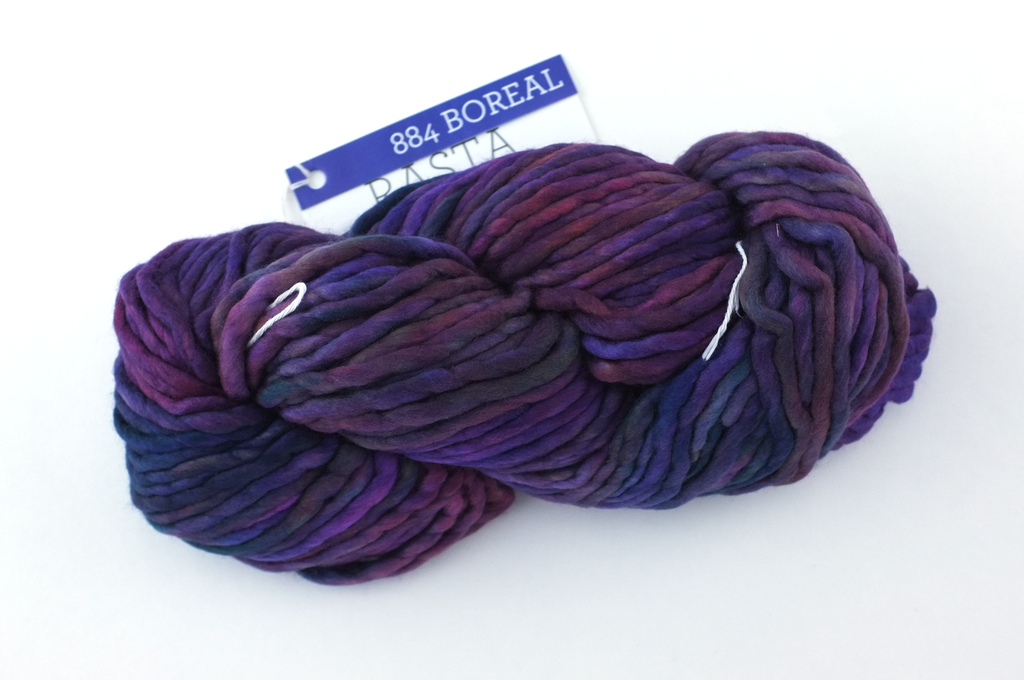 Malabrigo Rasta in color Boreal, Super Bulky Merino Wool Knitting Yarn, purple, magenta, #884 - Red Beauty Textiles
