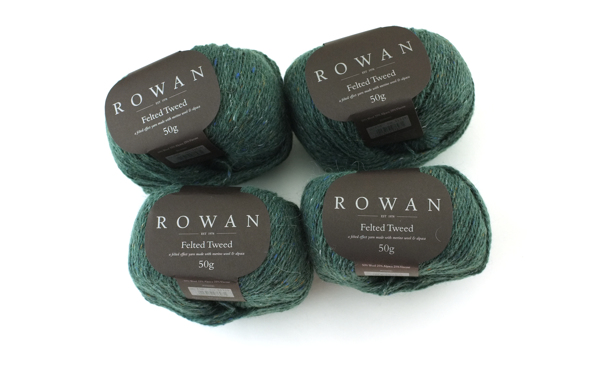 Rowan Felted Tweed Pine 158, deep pine needle green, merino, alpaca, viscose knitting yarn by Red Beauty Textiles