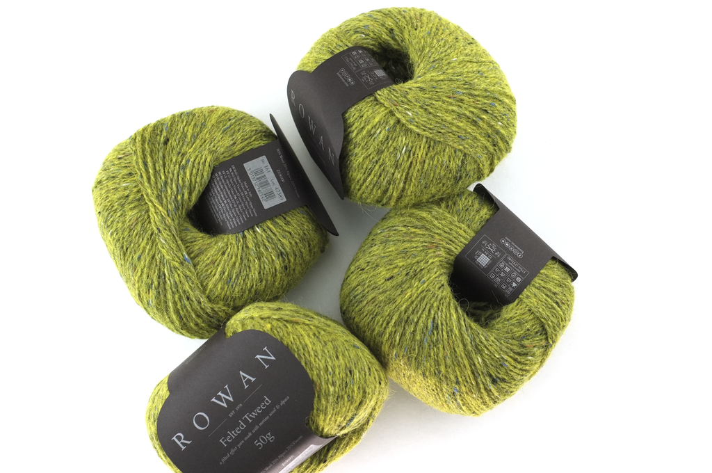 Rowan Felted Tweed Avocado 161, light avocado green, merino, alpaca, viscose knitting yarn by Red Beauty Textiles