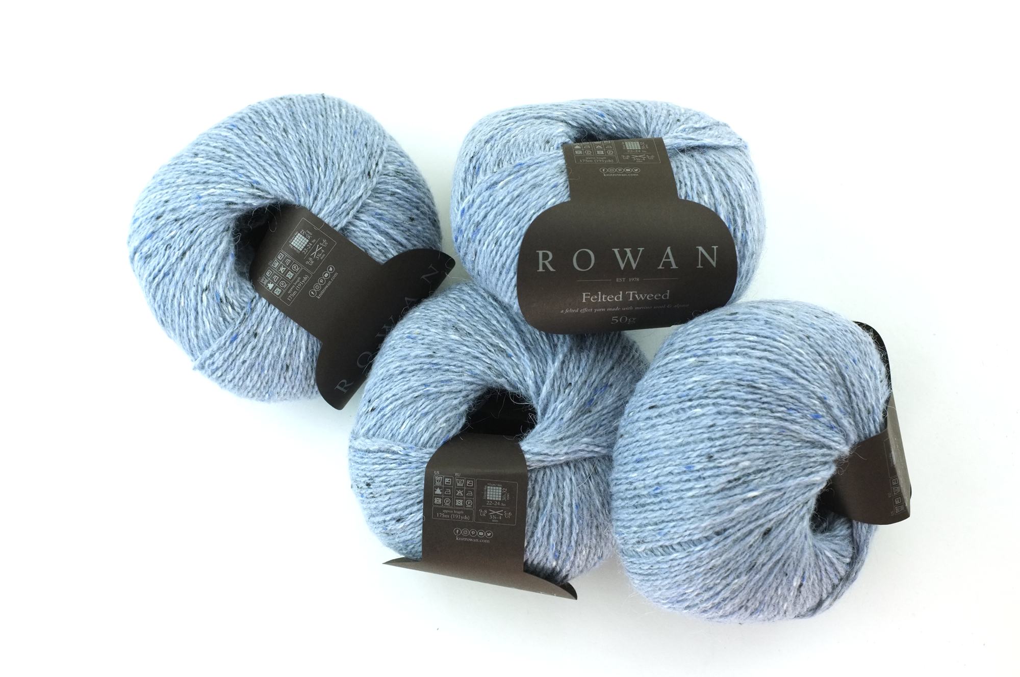 Rowan Felted Tweed Scree 165, palest ice blue, merino, alpaca, viscose knitting yarn by Red Beauty Textiles