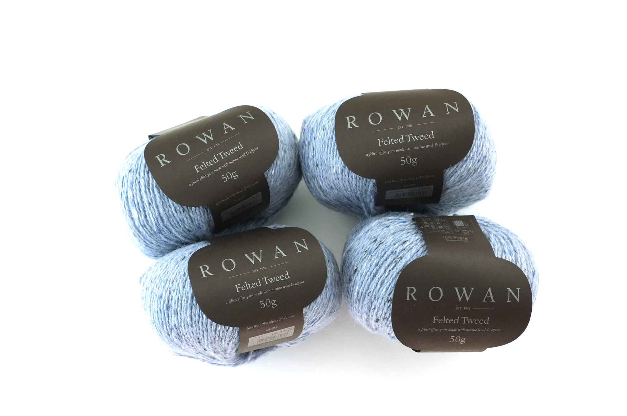 Rowan Felted Tweed Scree 165, palest ice blue, merino, alpaca, viscose knitting yarn by Red Beauty Textiles