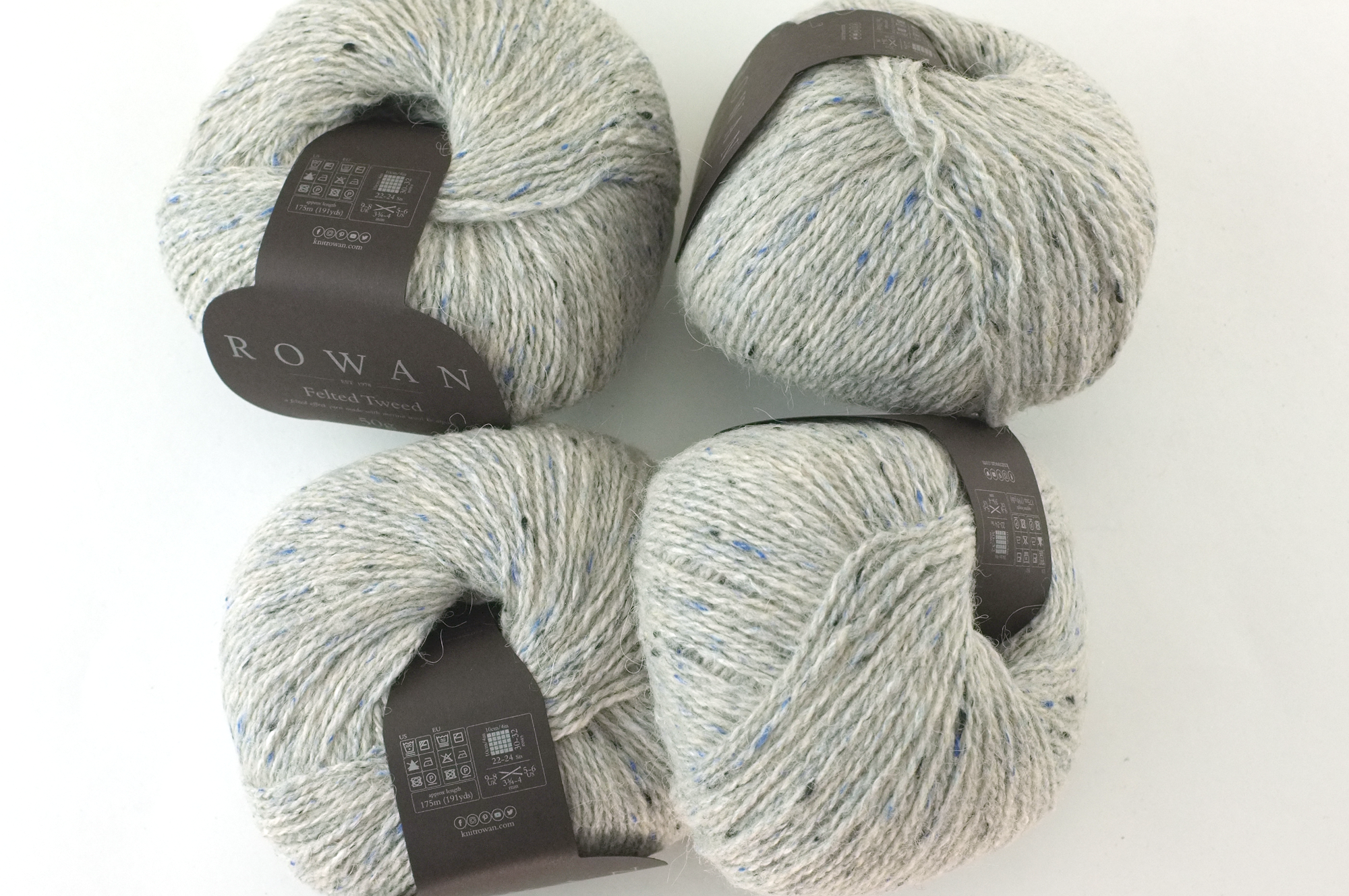 Rowan Felted Tweed Clay 177, light tweedy warmer gray, merino, alpaca, viscose knitting yarn by Red Beauty Textiles