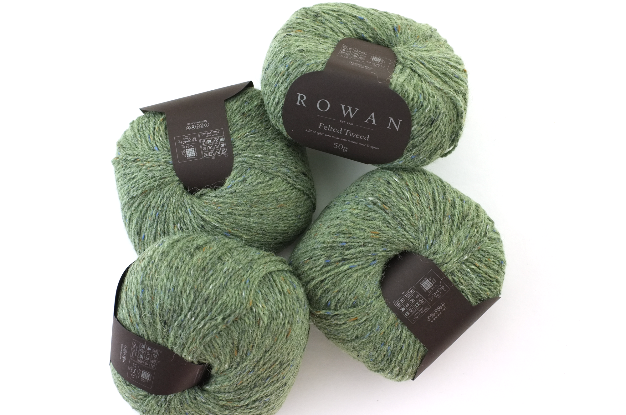 Rowan Felted Tweed Celadon 184, medium celadon green, merino, alpaca, viscose knitting yarn by Red Beauty Textiles