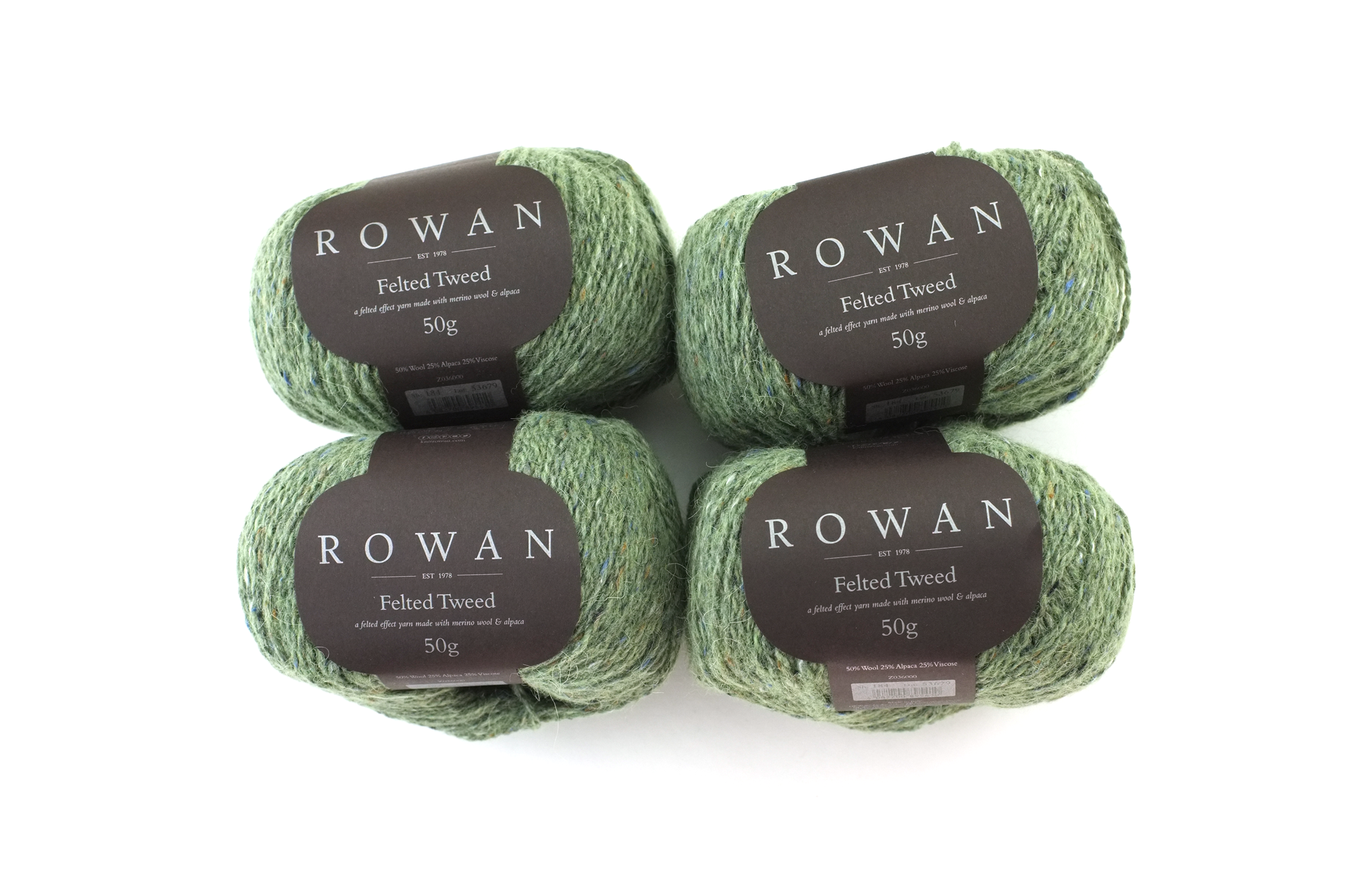 Rowan Felted Tweed Celadon 184, medium celadon green, merino, alpaca, viscose knitting yarn by Red Beauty Textiles