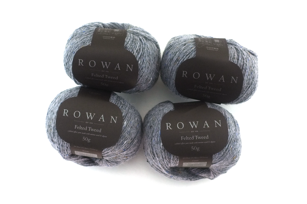 Rowan Felted Tweed DK weight, col Granite 191, merino, alpaca, viscose knitting yarn in grays and blues