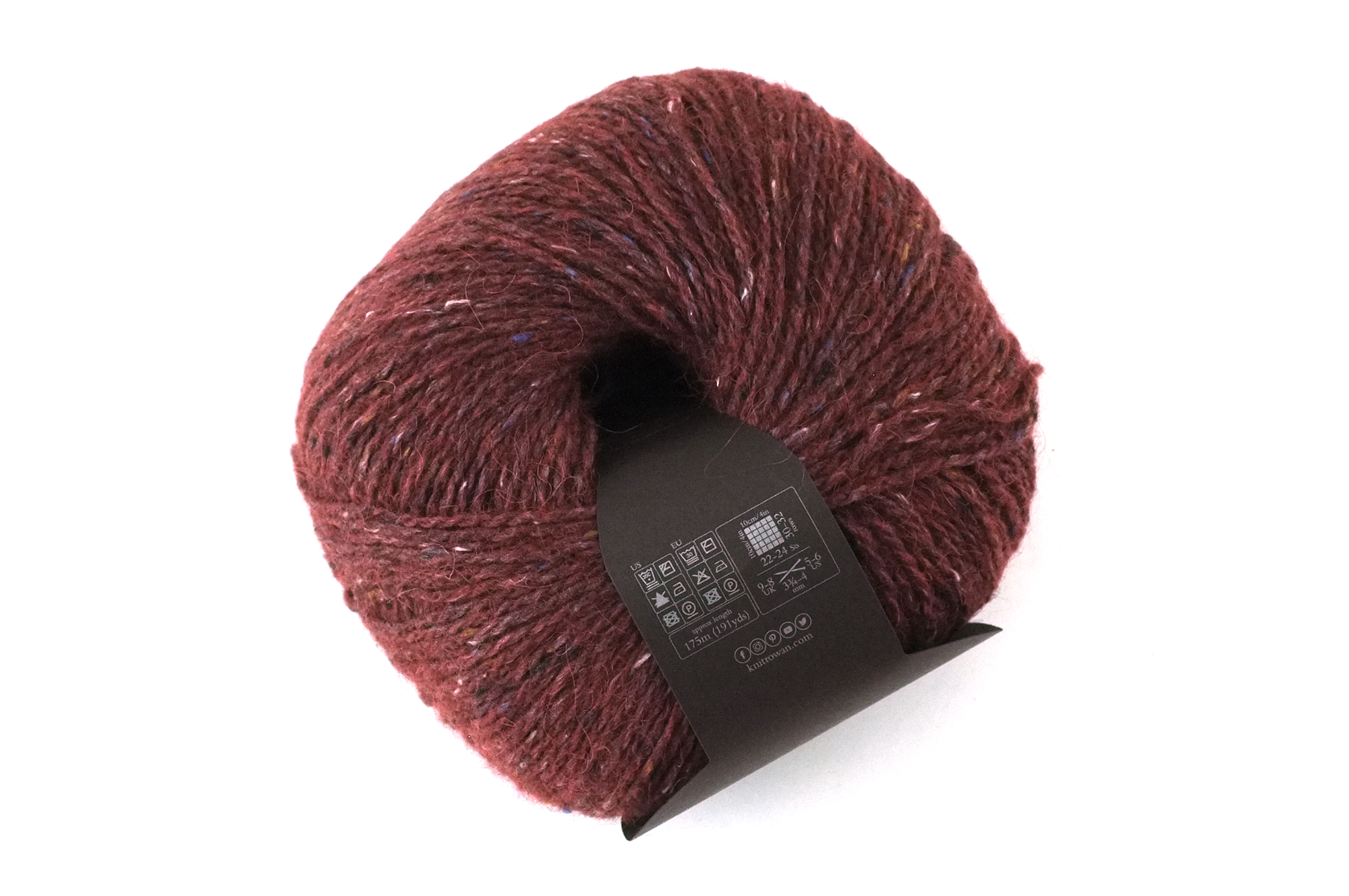 Rowan Felted Tweed Barn Red 196, deep brick red tweed, merino, alpaca, viscose knitting yarn by Red Beauty Textiles