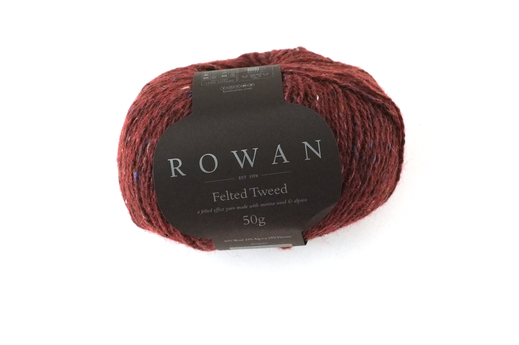 Rowan Felted Tweed Barn Red 196, deep brick red tweed, merino, alpaca, viscose knitting yarn by Red Beauty Textiles
