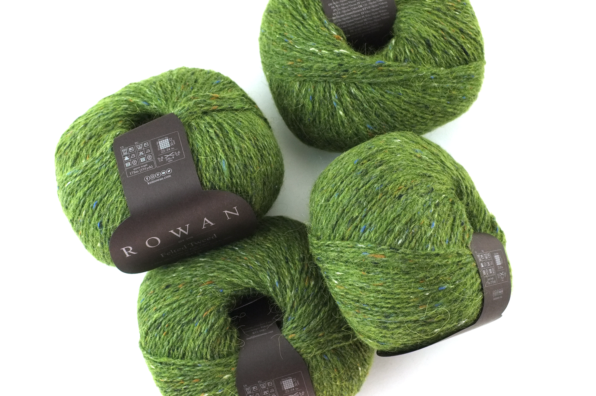 Rowan Felted Tweed Lotus Leaf 205, medium shade leafy green tweed by Red Beauty Textiles