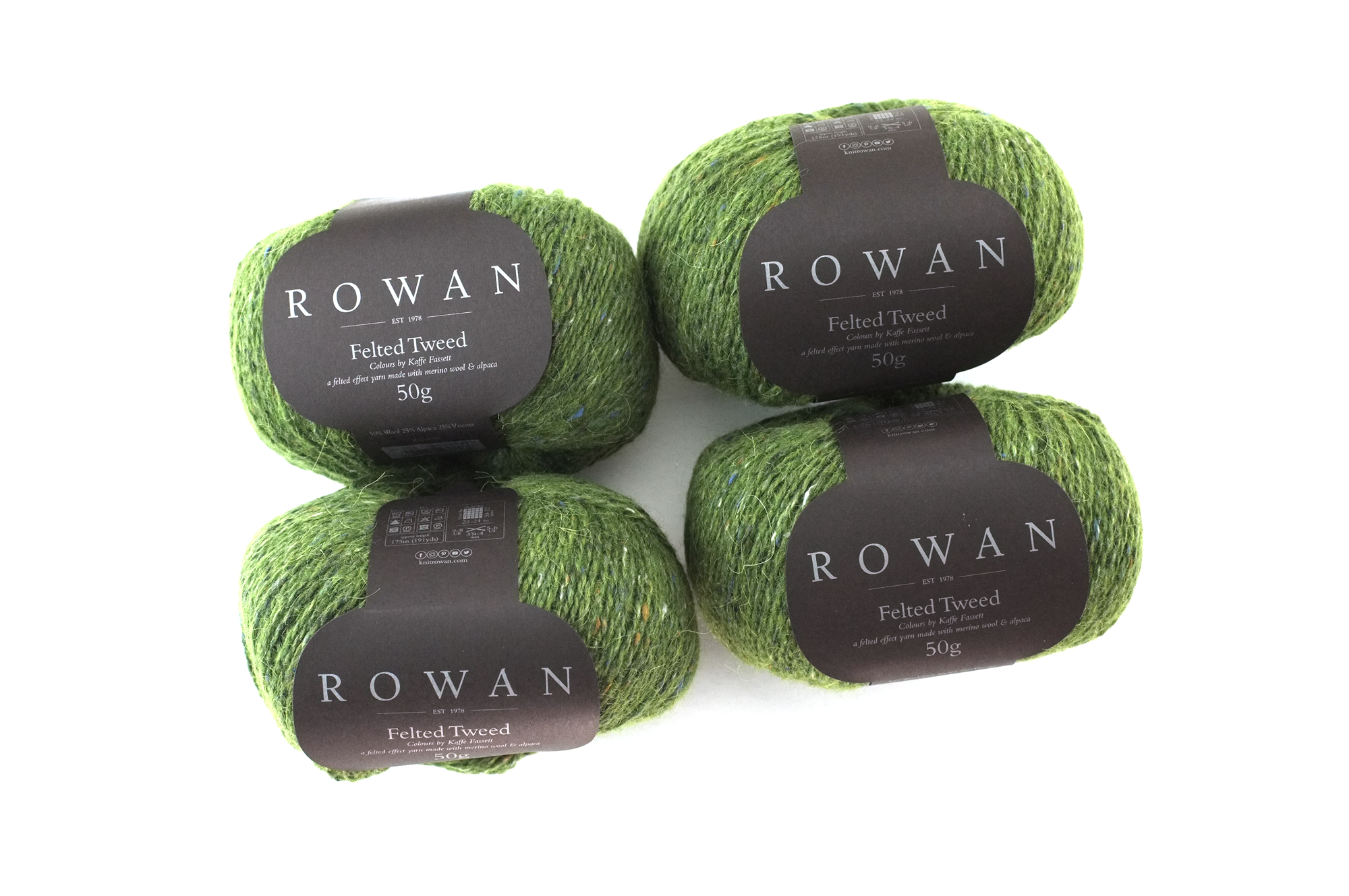 Rowan Felted Tweed Lotus Leaf 205, medium shade leafy green tweed by Red Beauty Textiles