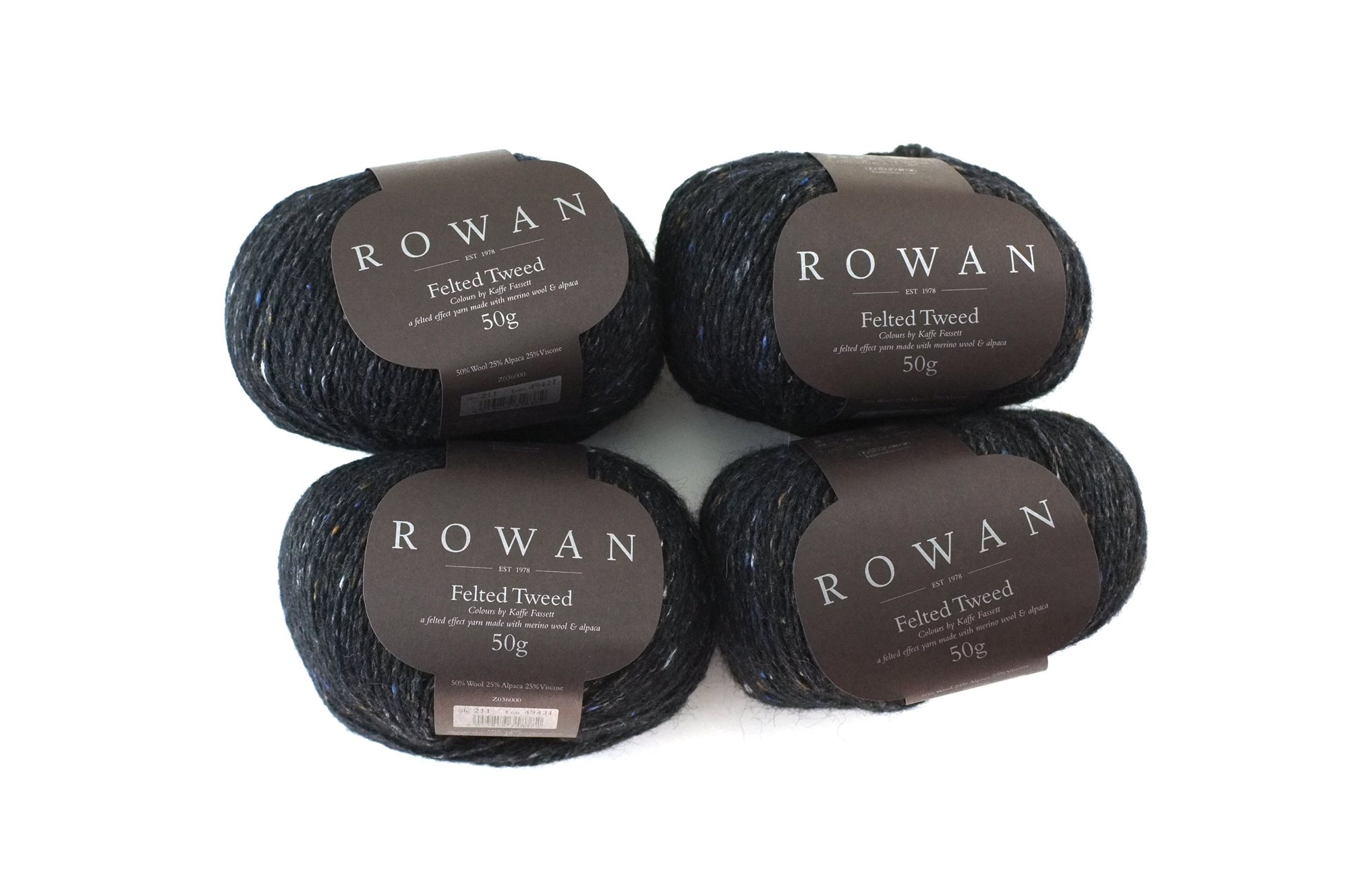 Rowan Felted Tweed Black 211, soft black with tweed, merino, alpaca, viscose knitting yarn by Red Beauty Textiles