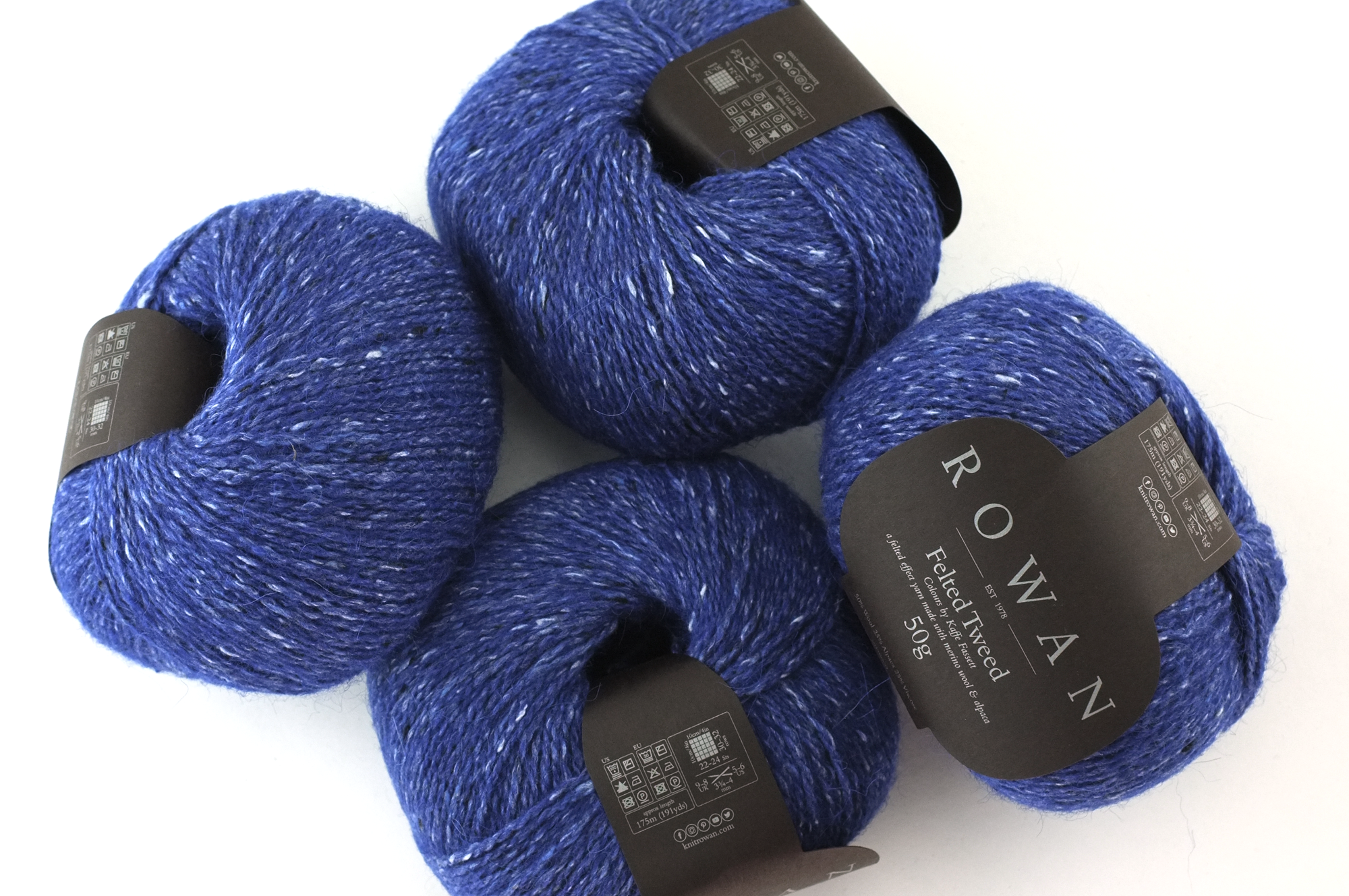 Rowan Felted Tweed Ultramarine 214, a deepsea ocean blue, merino, alpaca, viscose knitting yarn by Red Beauty Textiles