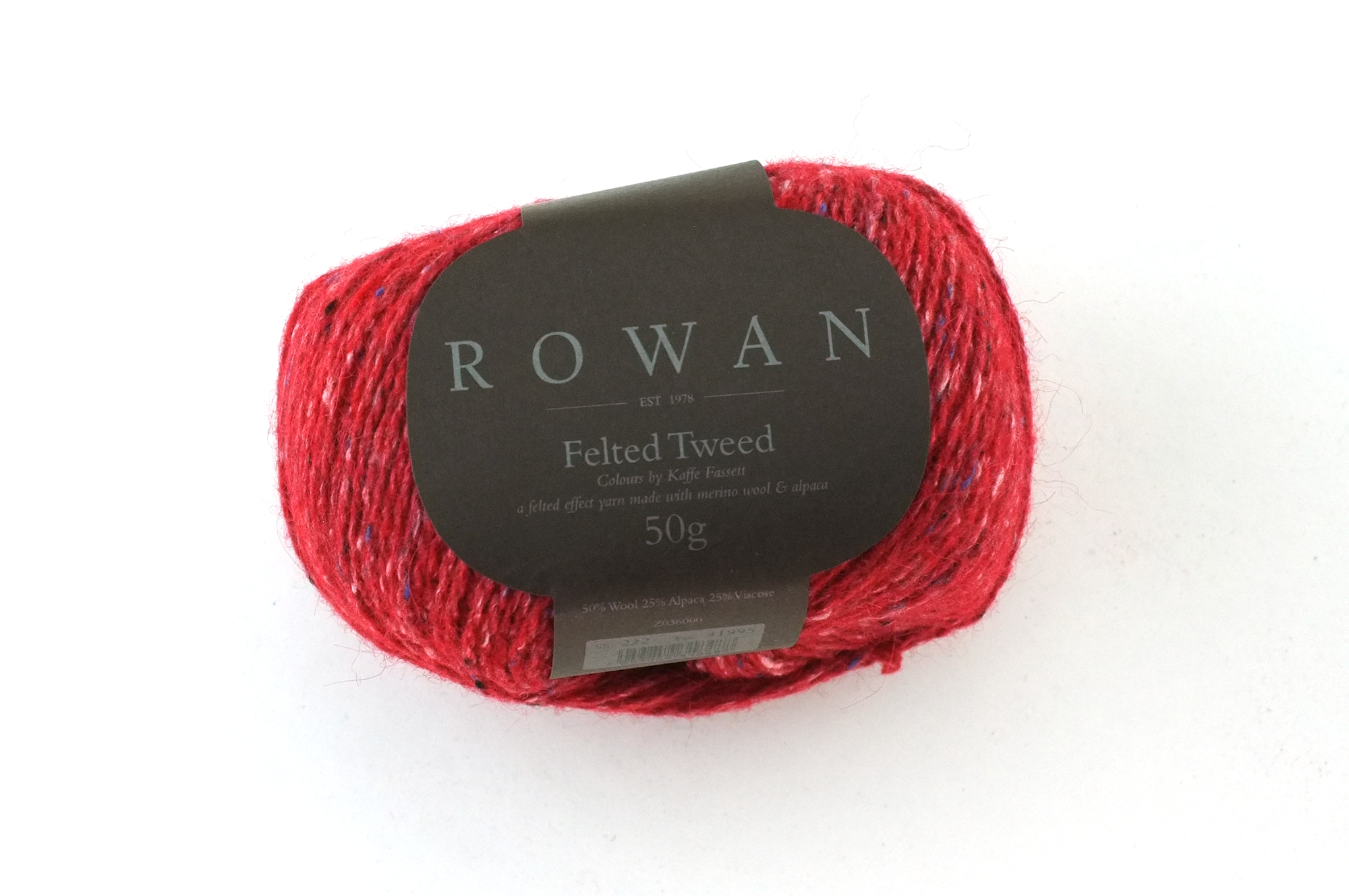 Rowan Felted Tweed Scarlet 222, bright intense red, merino, alpaca, viscose knitting yarn by Red Beauty Textiles