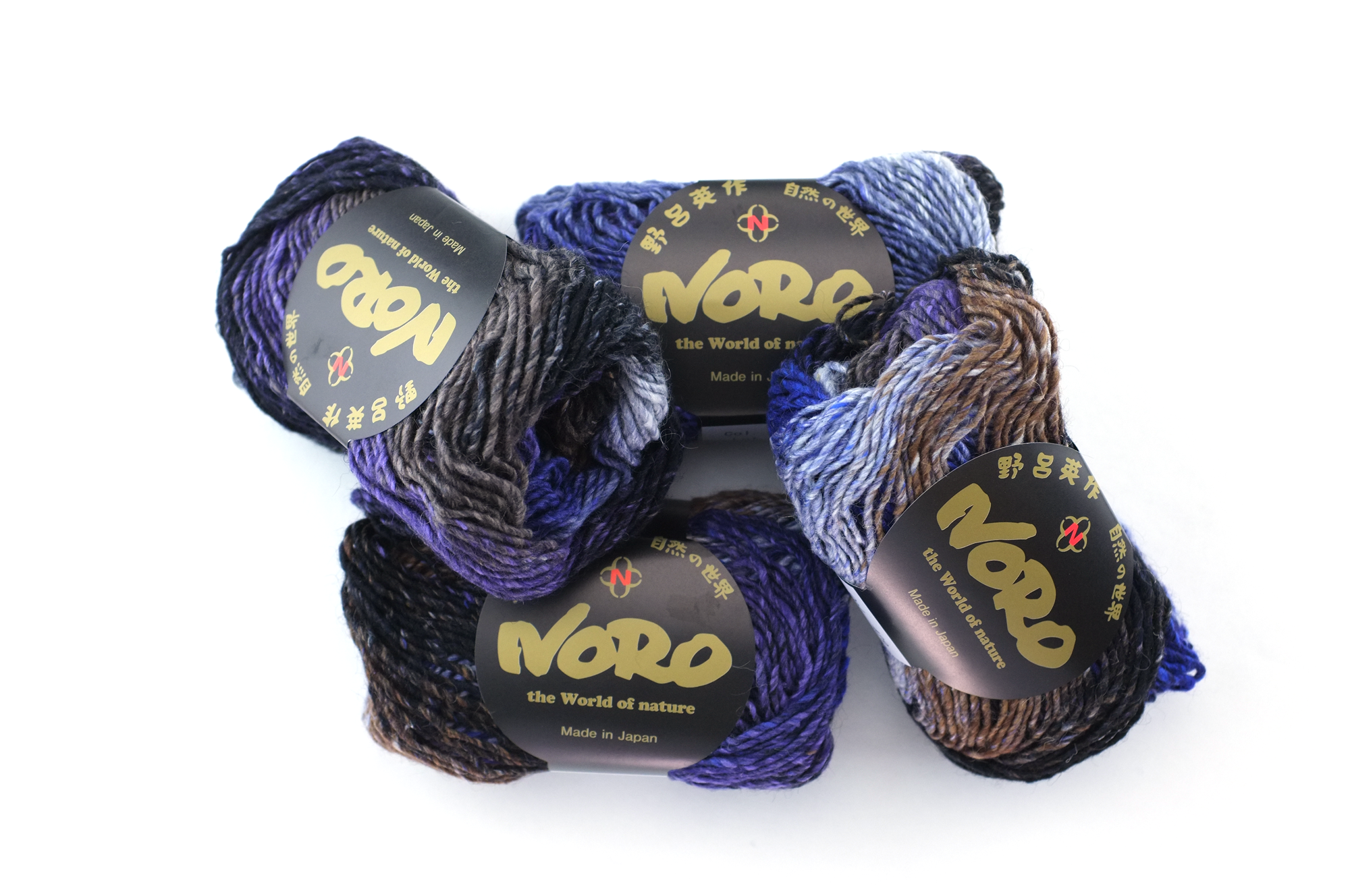 Noro Silk Garden Color 429, Silk Mohair Wool Aran Weight Knitting Yarn, bright royal, gray, umber by Red Beauty Textiles