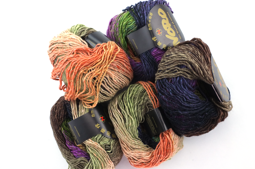 Noro Silk Garden Lite Color 2189, DK Weight, Silk Mohair Wool Knitting Yarn, sunset tones, purple, olive