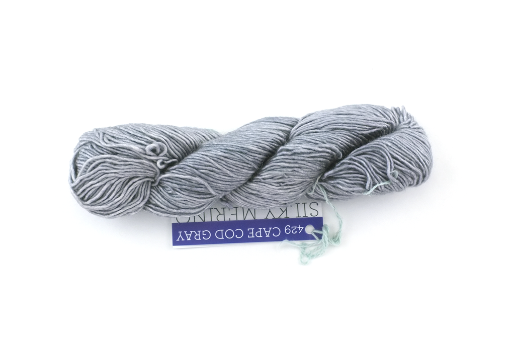 Malabrigo Silky Merino in color Cape Cod Gray, DK Weight Silk and Merino Wool Knitting Yarn, light gray, #429 - Red Beauty Textiles