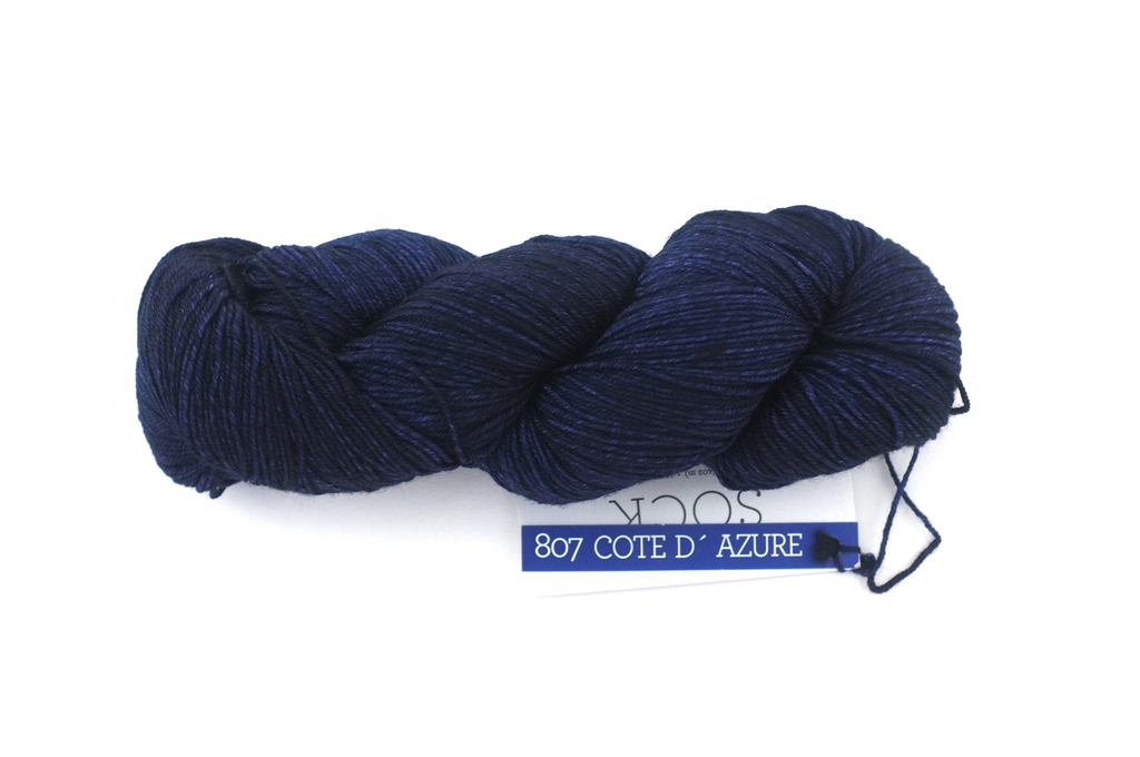 Malabrigo Sock in color Cote D'Azure, Fingering Weight Merino Wool Knitting Yarn, darkest navy, #807 - Red Beauty Textiles