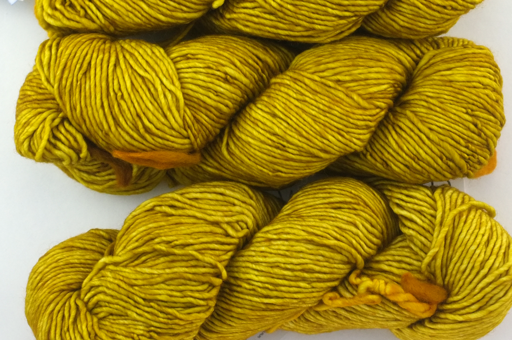 Malabrigo Washted in color Frank Ochre, Aran Weight Merino Superwash Wool Knitting Yarn, gorgeous ochre yellow, #035 - Red Beauty Textiles