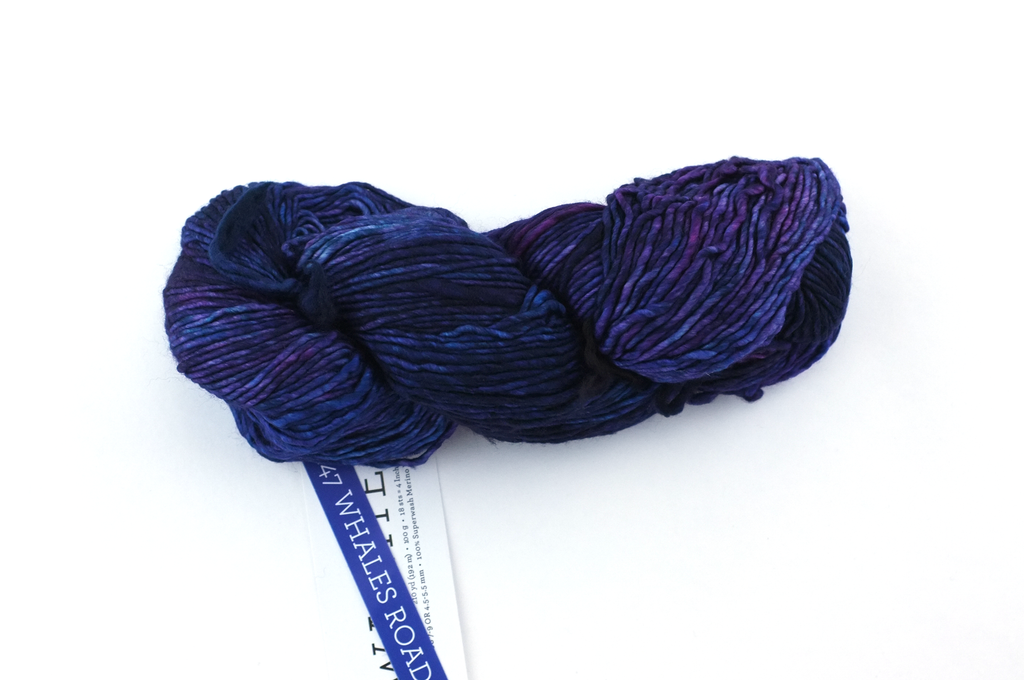 Malabrigo Washted in color Whale's Road, Aran Weight Merino Superwash Wool Knitting Yarn, blues, purples, #247 - Red Beauty Textiles