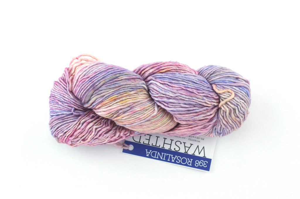 Malabrigo Washted in color Rosalinda, Aran Weight Merino Superwash Wool Knitting Yarn, pastel pinks, peaches, #398 - Red Beauty Textiles