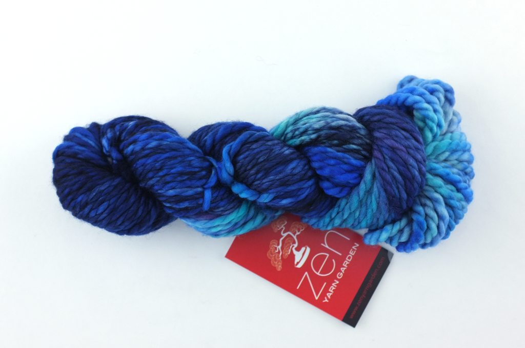 Superfine Bulky in Blue Yonder by Zen Yarn Garden in blues and purples, super bulky weight by Red Beauty Textiles