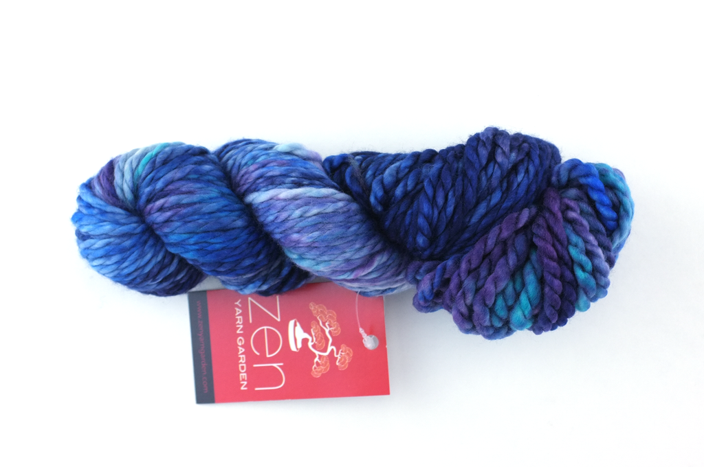 Superfine Bulky in Blue Yonder by Zen Yarn Garden in blues and purples, super bulky weight - Red Beauty Textiles