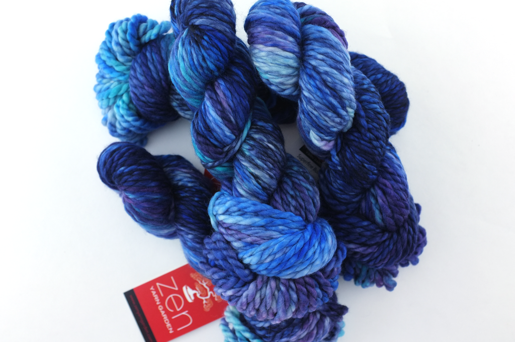 Superfine Bulky in Blue Yonder by Zen Yarn Garden in blues and purples, super bulky weight - Red Beauty Textiles